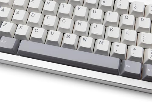 Image of KEEBMONKEY WOBKEY Zen 65 65% Quick Release Wireless Mechanical Keyboard with RGB, CNC Aluminum Case, Hot-Swappable, VIA Support, BT /2.4G /USB-C Gaming Keyboard for Mac /Windows (Ultra Silver)