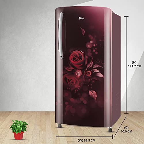 Image of LG 204 L 5 Star Inverter Direct-Cool Single Door Refrigerator (GL-B211HSEZ, Scarlet Euphoria, With Smart Connect & Fast Ice Making)