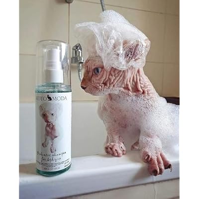 Probiotic Shampoo for Sphynx Cats Gentle Sulfate-Free Formula for Sensitive Skin, Hairless Breeds & Kittens, pH-Balanced, 50 ml / 1.7 fl oz