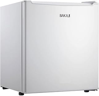 BAKAJI Mini réfrigérateur bar 4 compartiments, capacité 46 l, hôtel, maison, bureau, studio, camping, dimensions 49 x 44 x 49 cm, couleur blanc