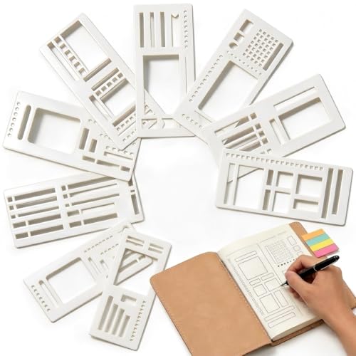 Handmade Planner Stencil Flexible Record Reusable Journal Stencils Templates for Bullet Journals Planner Drawing Lines Layout Tools Calendars & DIY Planning