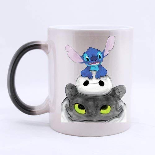 ChGuangm Baymax and Toothless 11 OZ Morphing Mug Heat Sensitive Color Changing 100% Ceramic Coffee/Tea Cup Morphing Mugs
