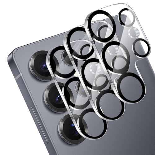 OFFCUP Protectores Lentes Cámara Samsung Galaxy S25 Ultra, 9H Cristal Templado Ultrafino Resistente Arañazos, Protectores Individuales, Compatibles S25 Ultra Funda, 2 Sets (Negro)