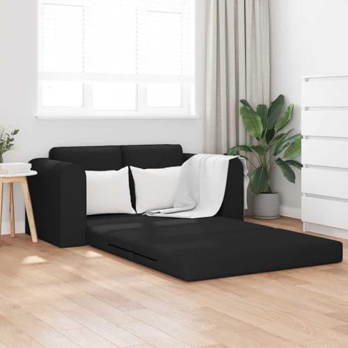 Frdhee Sofá cama pequeño sofá cama sofá cama negro 148 x 71 x 83 cm tela para salón, dormitorio, balcón
