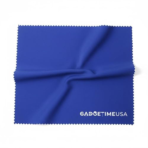 Gadgetime USA Crystal Clear Reusable Microfiber Cloth – Ultra-Soft, Washable & Durable Blue Wipes for Glasses, Screens, Phones, Mirrors, Lenses & Jewelry