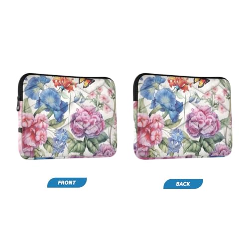 Funda para portátil de 13-14 pulgadas con diseño de flores y mariposas miniatura 2