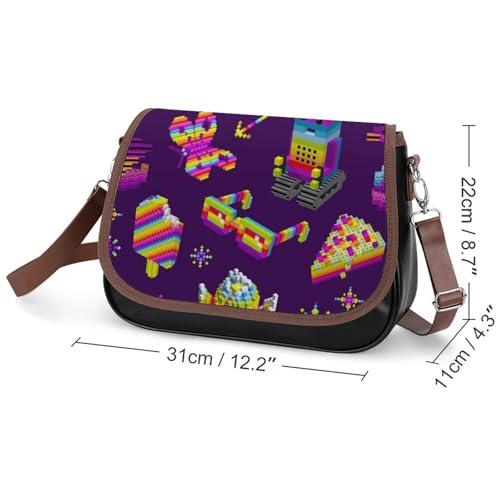 Sac à main pour femmes papillon multicolore et cuir imperméable - 2