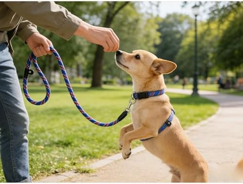 Heavy Duty Nylon Slip Lead Dog Leash, Adjustable Training Lead with Comfortable Handle, Durable Braided Rope Leash for Small, Medium & Large Dogs, Ideal for Walking & Training - 4