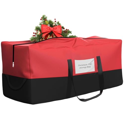 Image of Christmas Tree Storage Bag 10 Ft Artificial Tree 600D Oxford Storage Bag | Waterproof Christmas tree storage bag (68x20x30in) Dual smooth zippers, reinforced handles & label pocket dust /moisture-proof