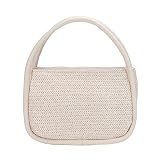 Cymwer Bolso de compras para mujer Bolso de mano femenino de paja versátil de moda para regalo (Beige)