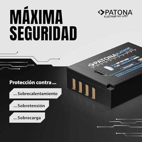 PATONA Platinum Batería Repuesto para Fuji NP-W126S 1050mAh USB-C Compatible con Fujifilm FinePix HS50EXR HS30EXR X100F X100V X-T1 X-T2 X-T3 X-T20 X-T30 II X-Pro1 X-Pro3 X-E1 X-E4 X-A1 X-A7 X-H1 - imagen 7