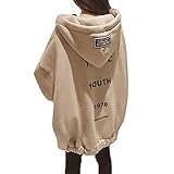 [JudyRose] パーカー レディース トップス アウター ジップアップ フード ゆったり オーバーサイズ 大きめ カジュアル 可愛い あったか 裏起毛 春 秋 冬(2XL, カーキ)