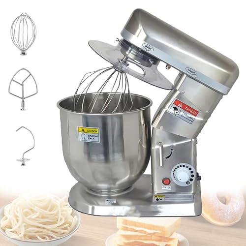 Zowdrix Batidora EléCtrica De 500W, Batidora De Cocina De 3 Velocidades, Batidoras DoméSticas Que Incluyen Gancho para Amasar, Batidor Y Batidora, para Pasteles De Cocina Comercial Silver-10L