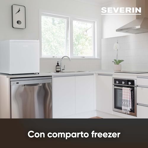 Severin Mini frigo capienza 45 litri, compressore, molto silenzioso, congelatore da 6 litri, classe E, portabottiglie da 2 litri, porta reversibile, KB 8884 - 3