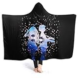 A Silent Voice Koe No Katachi Hooded Blanket 3D Printed Wearable Blanket Cloak Shawl Warm Fleece...