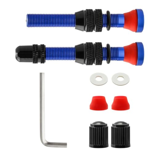 Abaodam Juego de 9 Núcleos de Válvula Tubeless para Bicicleta de Montaña y Carretera, Aleación de Aluminio Resistente y Fácil de Transportar, Accesorios para Neumáticos sin Cámara