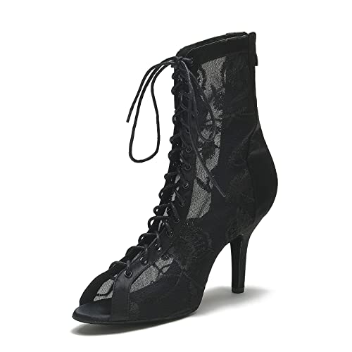 Bottines à fermeture éclair et lacets avec motif floral élégant