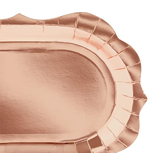24 Pack Disposable Rose Gold Foil Paper Serving Trays For Parties, Wedding, Birthday (9 X 13 In) #TOP5