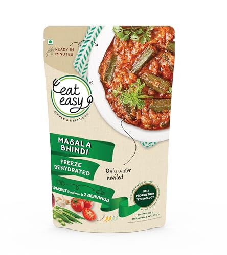 Image of Eat Easy Ready To Eat Masala Bhindi, Instant Okra Curry Indian Food- 85g