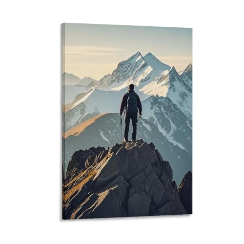 Toile murale imprimée The Right Mountaineer : tableau encadré d'art aux finitions luxe