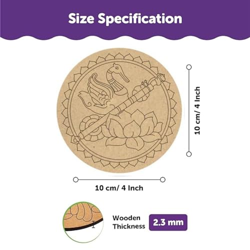Image of Mandala Tea Coaster | Set of 6 | DIY Painting Craft for Adults & Kids | 7 Chakra Premarked Round Tea Coaster Kit