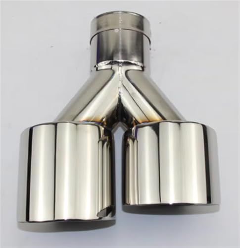 Tuyau d'échappement double Y 114mm en acier inoxydable brillant pour voiture