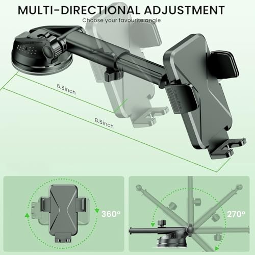 Image of Secure Air Vent Car Phone Mount: 360 Rotatable Universal Holder, Hands-Free Smartphone Cradle for Safe Driving