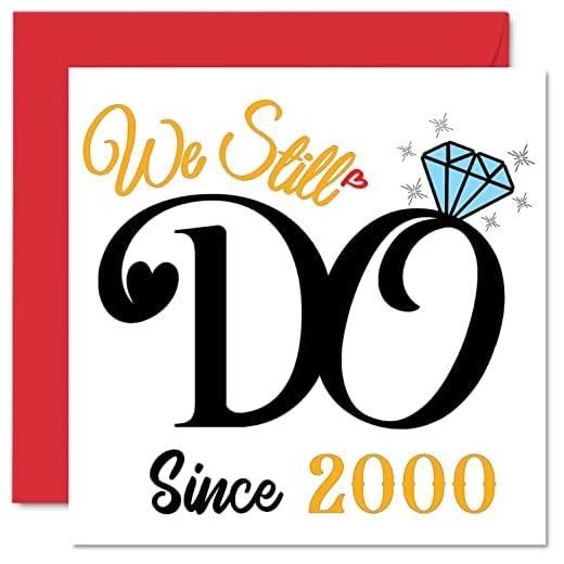 Tarjeta felicitación 22 aniversario marido, esposa, We Still Do Since 2000 - I Love You, tarjetas felicitación 22 aniversario boda pareja, tarjetas felicitación 145 mm x 145 mm 22 aniversarios
