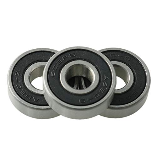 Czqc 608 Ball Bearing 10Pcs 608 Abec-9 Double Rubber Sealed Shielded Miniature Deep Rotate Speed Bearings For Skateboard Longboard Rollerblade Wheel Truck 8Mm X 22Mm X7Mm Black #TOP3