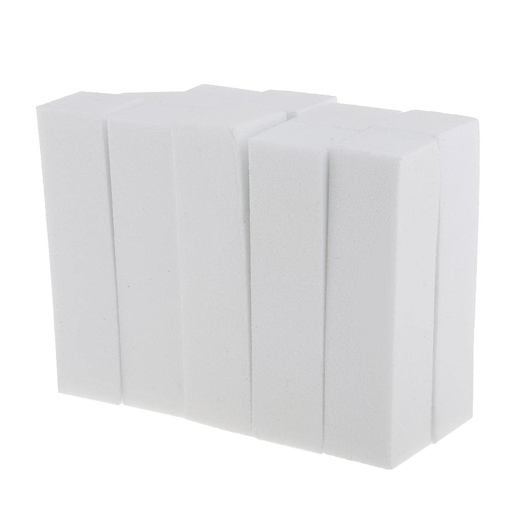 10Pcs Nail Art Manicure Pedicure 4 polissoirs Blocks - White Foam Sponge Buffers for Filling, Shaping, and Smoothing Nails, Professional and Home Use, 9.5x2.5x2.5cm Size