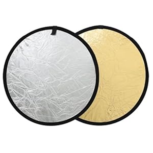 2-in-1 Photo Reflector Fill Light Soft Light Collapsible Reflector 12″ 30cm for Photography Photo Studio Lighting – Silver, Gold