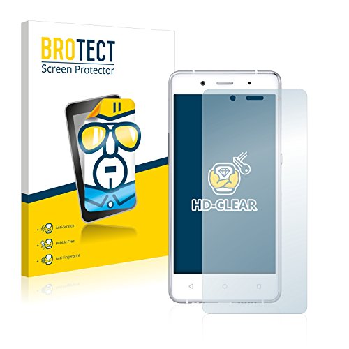 BROTECT Protector Pantalla Compatible con BQ Aquaris X5 Plus Protector Transparente (2 Unidades) Anti-Huellas