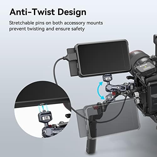 SMALLRIG Dual Ball Heads Magic Arm with a 1/4"-20 Screw, Aluminum Alloy Articulting Magic Arm, Camera Monitor Mount Arm, Max. Load 6kg, Only 88g - 3873
