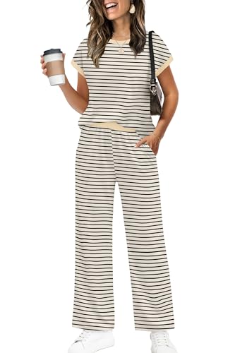 WIHOLL Two Piece Sets for Women Summer Spring Outfits Travel Cruise Resort Wear 2026 Beach Vacation Palazzo Pants Set