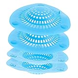 Lurrose 4 Stück Bodenablauf im Badezimmer Badewannenfilter ablaufsieb für Badezimmer Spülsiebe Tubsiebs waschtbecken ausgußbecken srank Haarstopper Dusche Waschbeckenstopper Kieselgel Blue