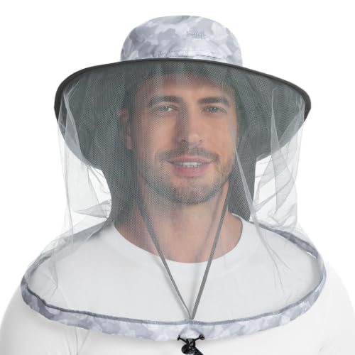 Image of BASSDASH Unisex UPF 50+ Mosquito Net Hat with Neck Flap FH17