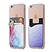 (Two) Geometric cell phone stick on wallet card holder phone pocket for iPhone, Android and all smartphones.