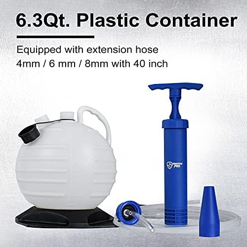 Oil Extractor Pump, 6l Removable Transmission Fluid Pump with Upgraded Base and Three Size Extension Hoses for Car, Lawnmower, Watercraft