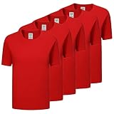 camisetas rojo y azul Paquete de 5 Unidades - Camiseta con Mangas Cortas 100% Algodón - 5-TS135