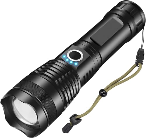 Lanterna Tática T9 Led Recarregável P50 USB Super Potente 1200 Lumens 3 Modos de Iluminação Zoom Longo Alcance Leve e Resistente - Premium Ezc®