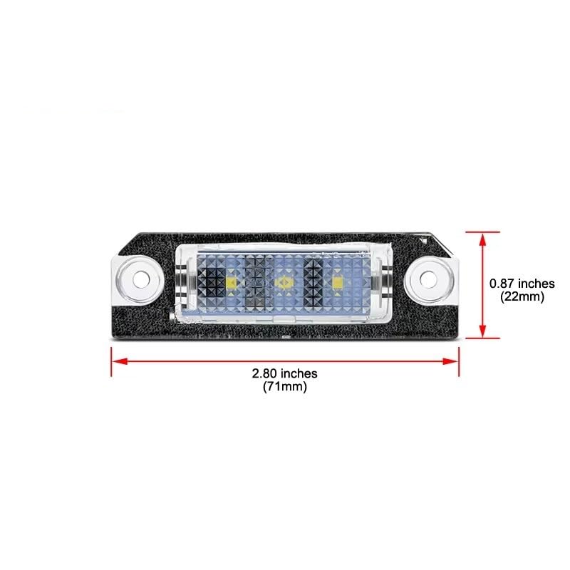 Luz de matrícula Golf 5 evita fallos de bombilla fundida recambio OEM de 2 piezas 3
