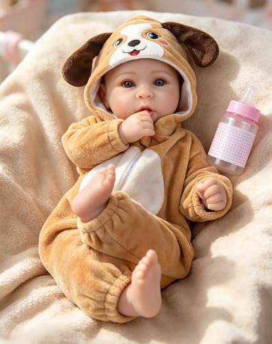 Aori Baby Dolls Realistic, 17-inch Lifelike Baby Doll Set with Feeding Kit Included, Real Life Baby Dolls for Kids 3+, Parents, Elderly and Collectors