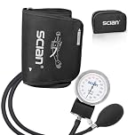 SCIAN Manual Blood Pressure Cuff - Aneroid Sphygmomanometer with Large Cuff 12.6-20.8" and D-Ring, Come with Carrying Bag for Nurse Doctor Senior Adult, Black