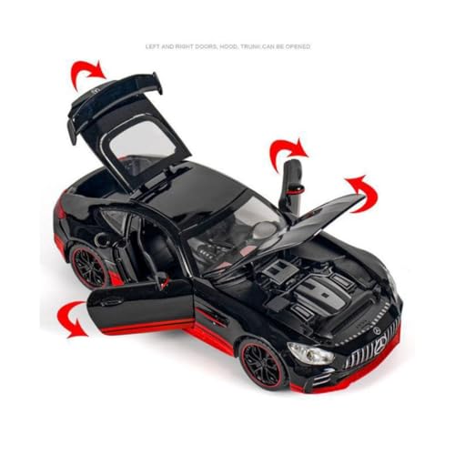 Image of PLUSPOINT Die cast Metal AMG-GT3 Sportz 1:24 Car Realistic Scale Model, Pull Back Diecast Classic Vehicles Alloy Simulation Supercar with Lights and Sound Collection and Gift for Aldult, Kids