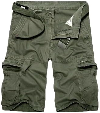 Men's Summer Military Cargo Shorts Army Cotton Loose Multi-Pocket Casual Bermuda