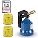 Produktbild Z.M.C Gasbrenner 2,2 kW + 2 Gaskartuschen 190 g, Flambierbrenner, Bunsenbrenner, Küchenbrenner mit einstellbarer Flamme, Brenneraufsatz für Camping, Lötbrenner