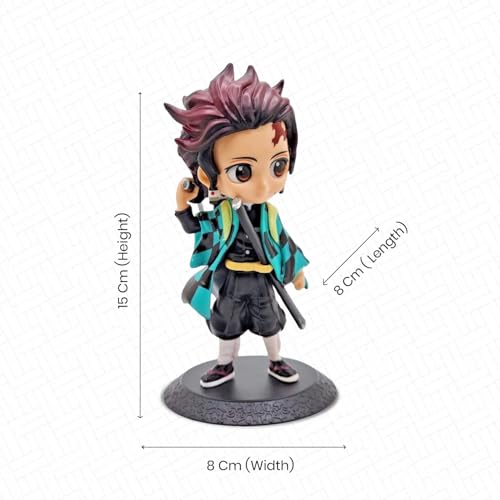 Image of Demon Slayer Kimetsu No Yaiba Tanjiro 6 inch Action Figure | Durable Lightweight PVC Anime Collectibles | Attractive Collectible Figurine for Home Decor, Office Desk & Study Table (Tanjiro)
