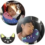 Kids Travel Neck Pillow Car Seat Belt Cover Comfort Seat Belt Shoulder Pad for Car Seat Pushchair Airplane Train Travel Pillow Head Neck Support Universal Fit Travel Accessories