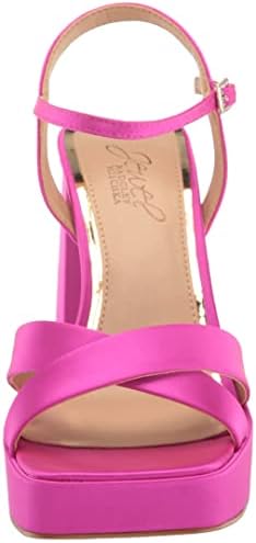 Jewel Badgley Mischka Women's Rainbow Heeled Sandal, Pink Satin, 6.5 | Image 1