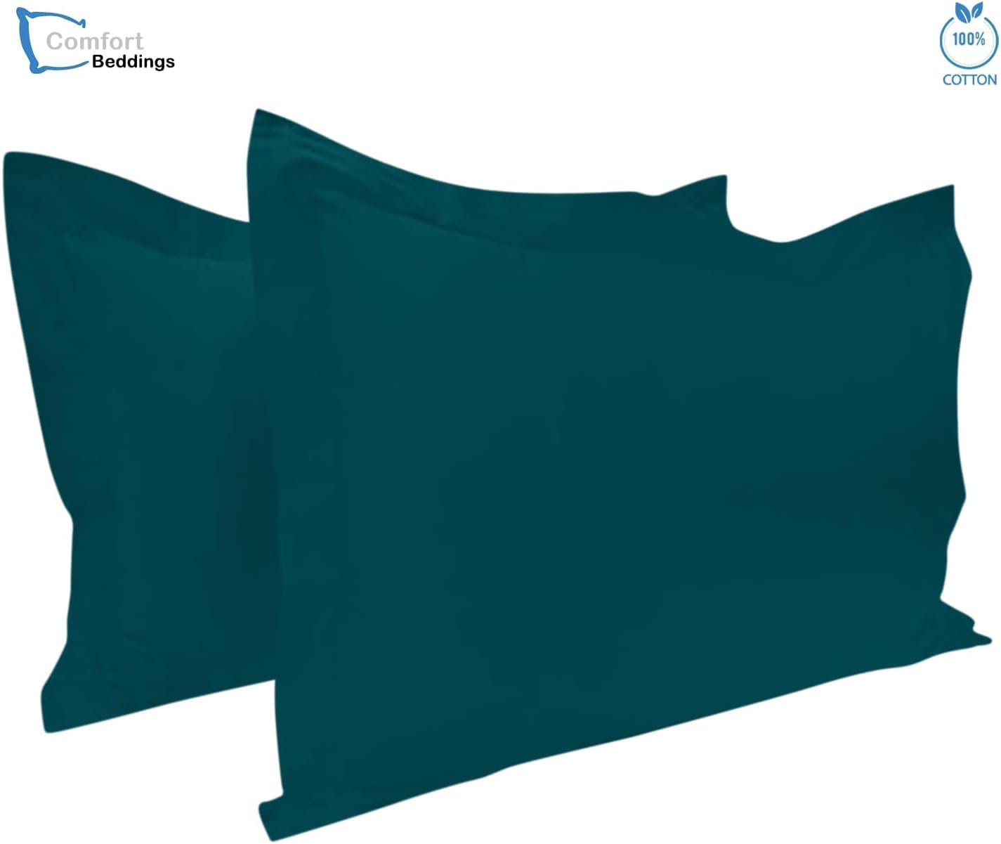 Comfort Beddings Heavy Quality 650 Thread Count 100% Egyptian Cotton Oxford Pillow Cases Pack Of 2 - Teal (Superking Size 50 x 90 CM) - Image 3